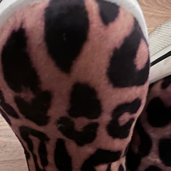 Stella McCartney Leopard Velvet Platform Wedge Slip On - Picture 4 of 5